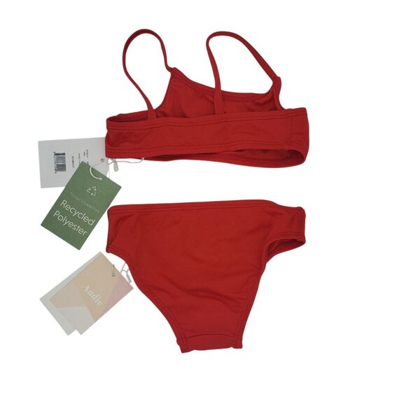 Andie Swim Kids Bikini Set Toddler Girls' Size 2T Cherry Red AK002 Summer NWT - Picture 2 of 13